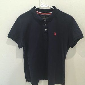 US Polo Assn Blue Polo Short Sleeve Women's Top, Size XL